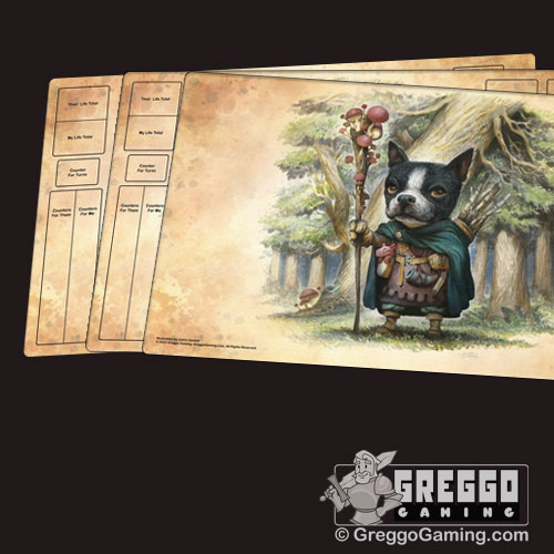 Product Photo of the Boston Terrier Druid Playmat by Justin Gerard