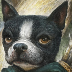 Product Photo of the Boston Terrier Druid Playmat by Justin Gerard