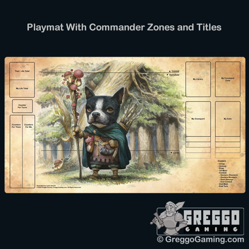 Product Photo of the Boston Terrier Druid Playmat by Justin Gerard