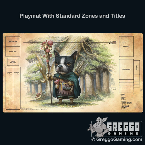 Product Photo of the Boston Terrier Druid Playmat by Justin Gerard