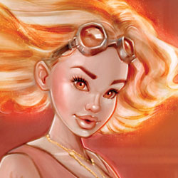 Product Photo of the Red Magic Gamer Girl Playmat