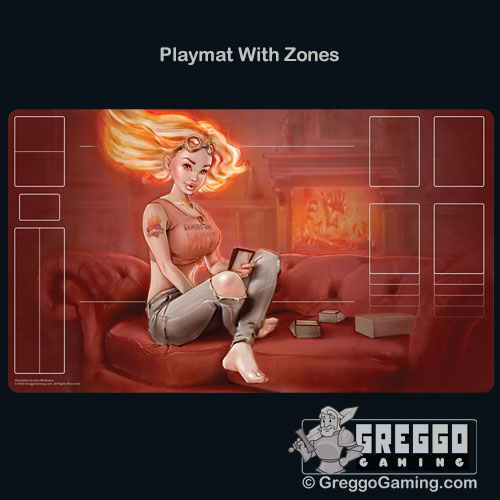Product Photo of the Red Magic Gamer Girl Playmat