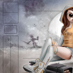 Product Photo of the White Magic Gamer Girl Playmat